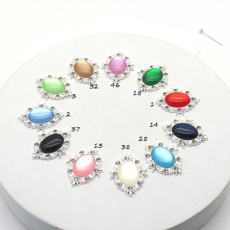 NEW 10Pcs 25 * 32mm Pebble Rhinestone Buttons Accessories For Women Jewelry DIY Decoration fashion