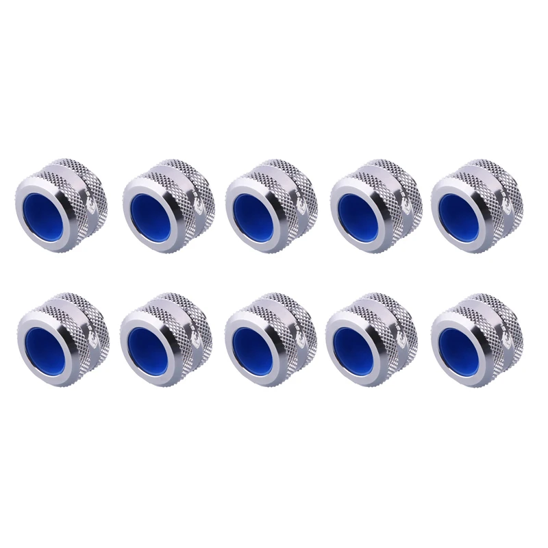 10pcs Bykski Anti Off Hard Tube 10X14MM Hand Compression Fittings,Black,Red,White,Gold,Silver, Blue G1/4 \