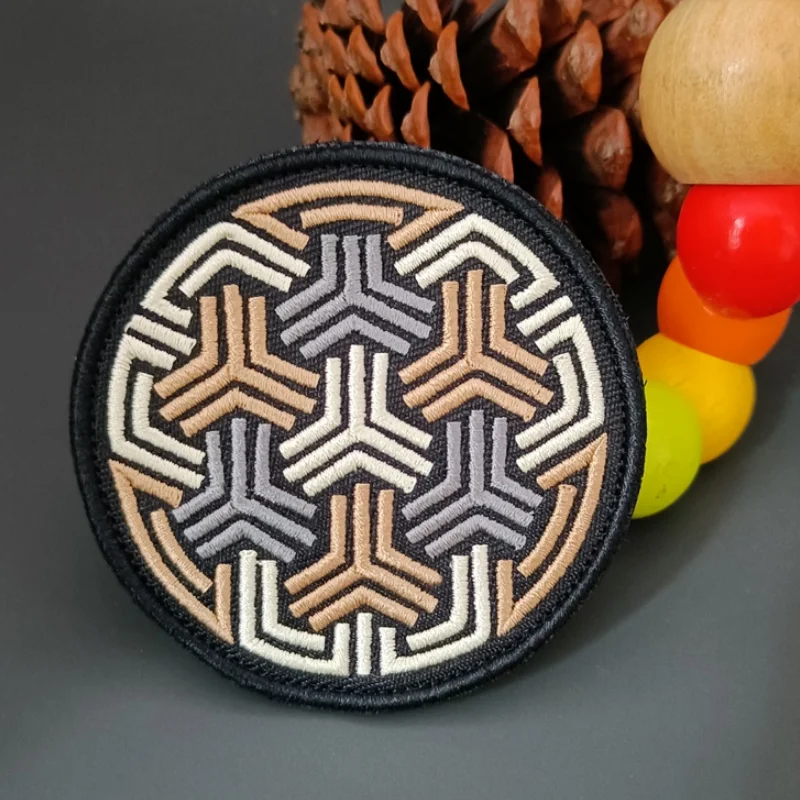 Sci-fi Futuristic Embroidery Patch Tactical Equipment Identification DIY Armband Circular Badge For Clothes Appliques with Hook