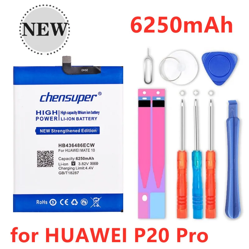 

2pcs/6250mAh HB436486ECW For HUAWEI MATE 10 AL00 L29 L09 Mate 10 Pro / P20 Pro TL00 Mobile Phone Battery+Quick Arrive