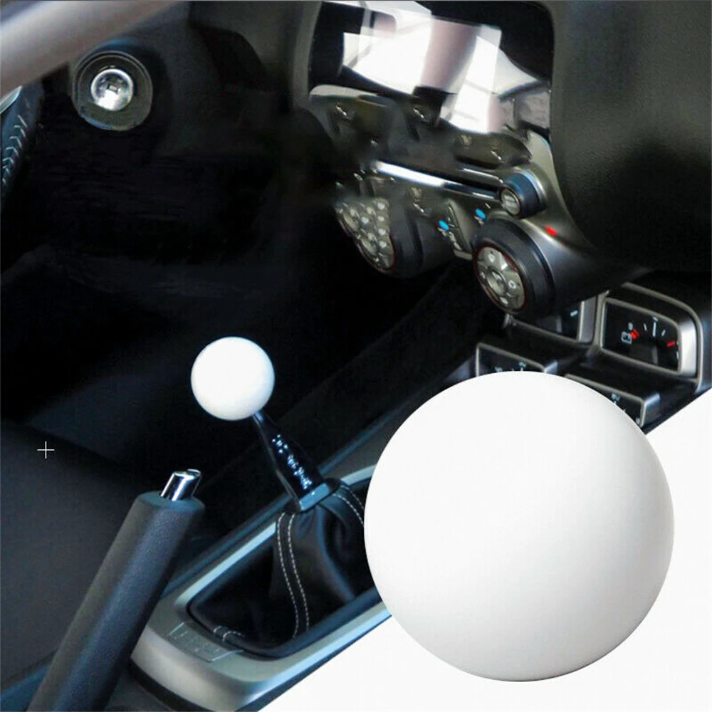 Car Resin White Round Ball Gear Shift Knob Fit For Honda Toyota Nissan Mitsubishi Ford Chevrolet Subaru Jeep