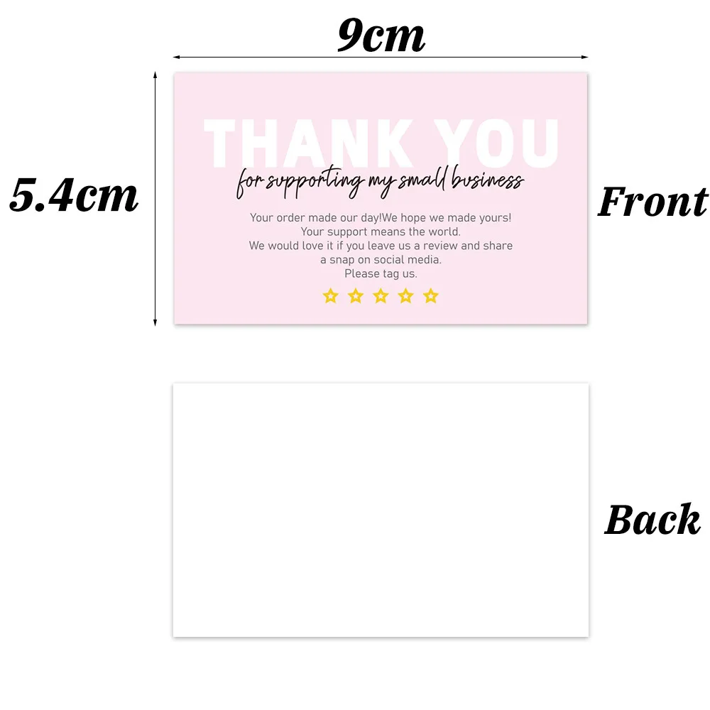 10-30Pcs Pink Thank You For Supporting My Small Business Appreciate Cards Greeting Postcard For Online Retail Shopping