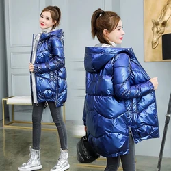 2024 neue Winter jacke Parkas Frauen Mantel Pelz kragen Kapuzen mantel weibliche Jacke Parka dicke warme Baumwolle gepolsterte Outwear p997