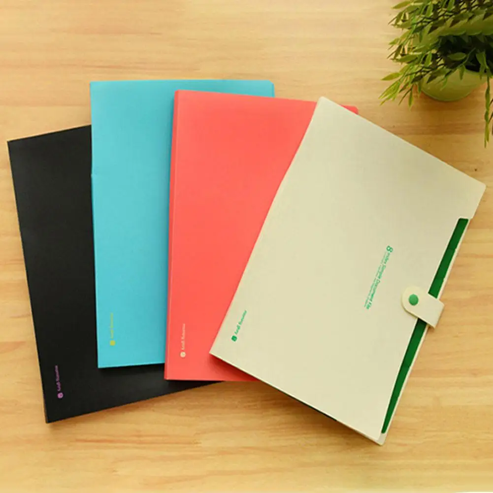 Папки для документов, органайзер для файлов, папок дюйма, с 8 отделениями, Размер A4, кнопка закрытия, для дома, офиса, школы