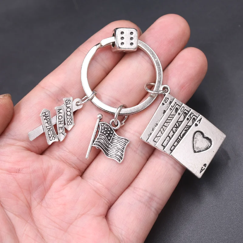 1pcs Hip Hop Las Vegas Gaming/British Travel/Italian Food/France Travel Keychain DIY Charms Travel Jewelry Gift Keyring P654