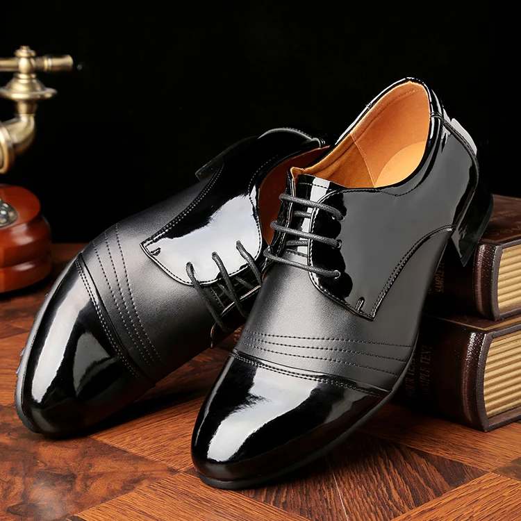 Leather Dance Latin Shoes Men Sports Modern Dance Shoes Male Practice Soft sole Square Ballroom Dance Shoes Man Wedding Shoes