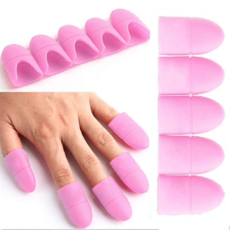 10Pcs/set Silicone Nail Art Soak Off Cap Clips Varnish UV Gel Polish Remover Wrap Tool Nail Wipes Manicure Tools