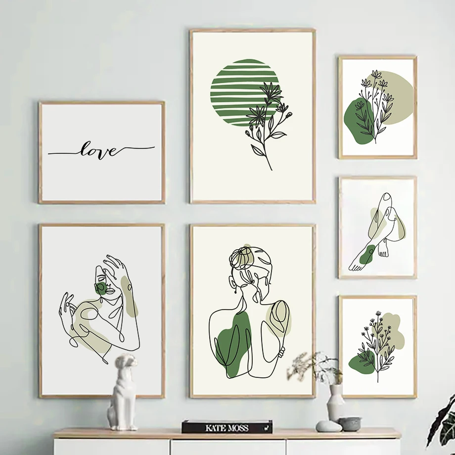 Abstract Girl Line Legs Flower Love Quote Wall Art Canvas Painting Nordic Posters And Prints Wall Pictures For Living Room Decor