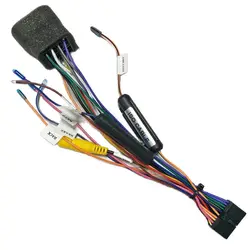 20 PINS ISO Wiring Harness Connector Adapter with Rear View Camera Connect for 1 DIN/2 DIN Android Car Radio Power Cable Harness