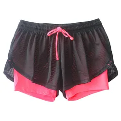 Short de sport deux pièces respirant pour femme, vêtements de course, yoga, fitness, entraînement de gym, grande taille, été, proximité, wstring