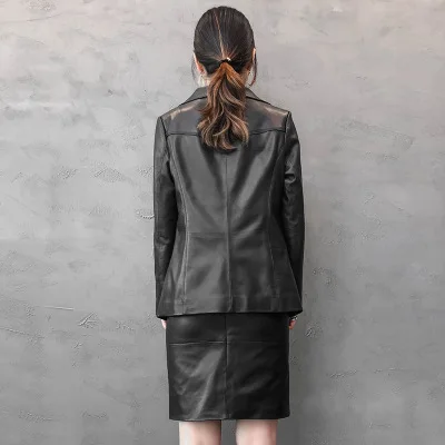 Top brand Spring 2020 Women Genuine Real Sheep Leather Jacket W11  high quality