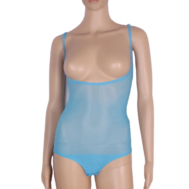 Top de gasa transparente con empalme de malla para mujer, camisola Halter sin mangas, Top de danza del vientre, Ropa de baile desnuda básica para adultos