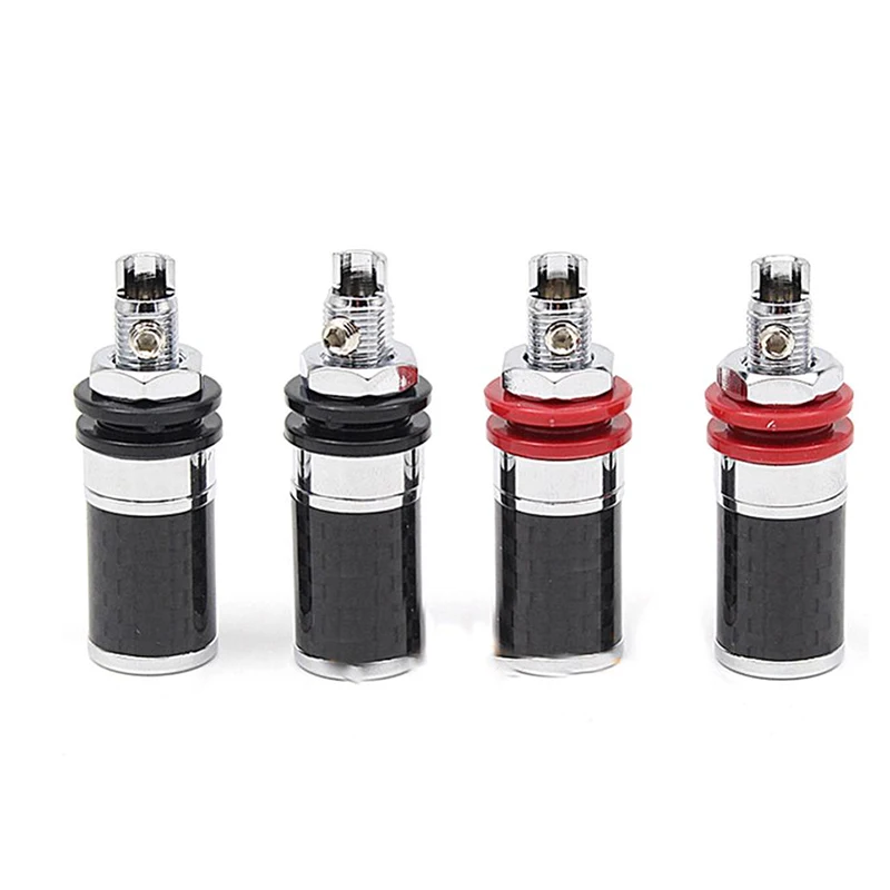 4PCS High Quality Carbon Fiber Rhodium Plated Binding Post Speaker Amplifier Terminal Binding Post HI END Grade