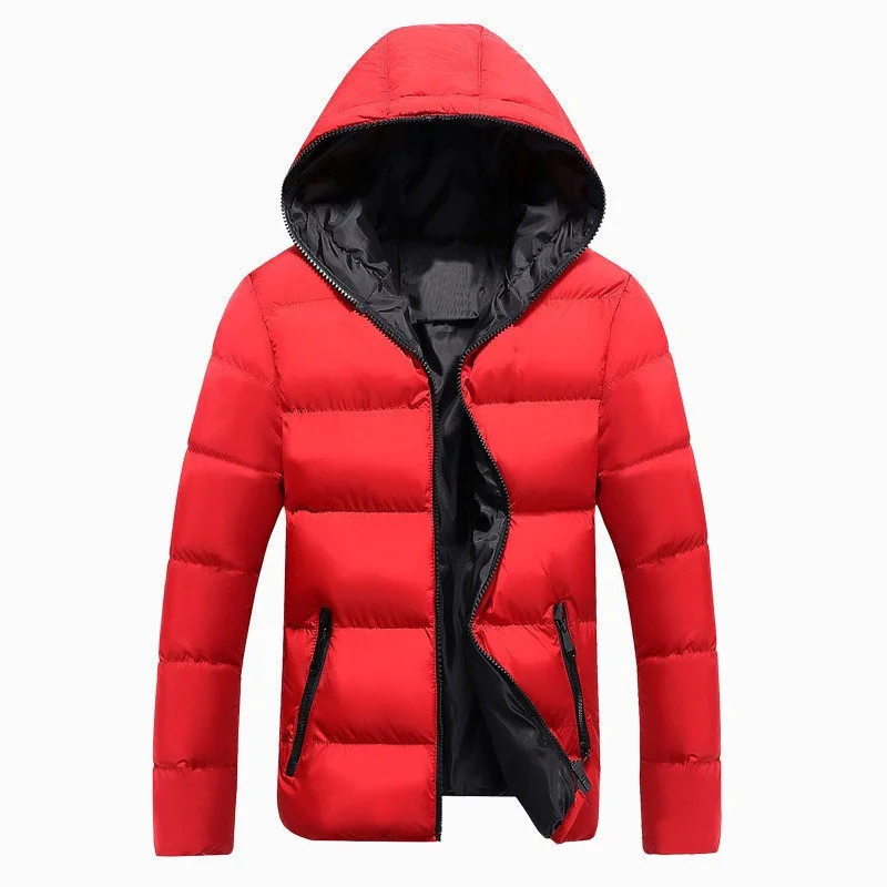 Autumn and Winter New Men\'s Cotton-padded Jacket with Hooded Couples Cotton-padded Jacket Parkas