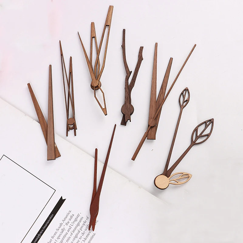 Solid Wood DIY Wall Clock Hands Repair Parts Tools Home Decor Walnut Wood Quartz Clock Pointers Suitable for 12 14 inch Clocks