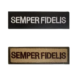 미니 가슴 스트립 가로 긴 스트립 배낭 모자 배지 Semper Fidelis 완전히 수 놓은 후크 및 루프 패치 육군 스티커