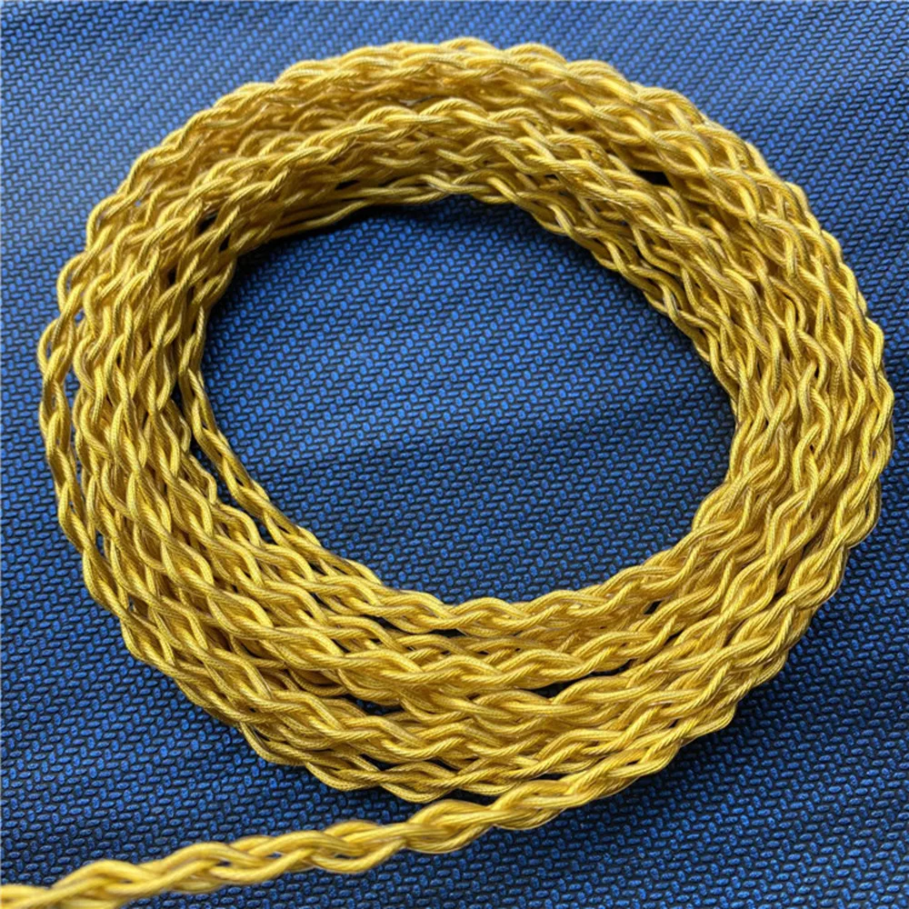 원 계량기 단결정 구리 이어폰 업그레이드 케이블, DIY 헤드폰 개조 케이블, OD3.8mm 골드 컬러, 7N 4 공유 196 코어