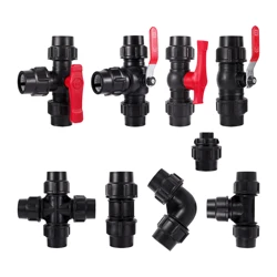 Black PE Quick Coupling Garden Direct Connection Water Pipe Connector Agriculture Irrigation System PE PVC Tube Fittings 20~50mm