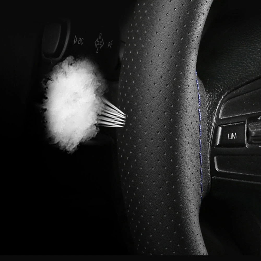 DIY Car Steering Wheel Cover Leopard texture artificial leather Comfortable and wear-resistant 5 Colors 38CM With Needle Thread