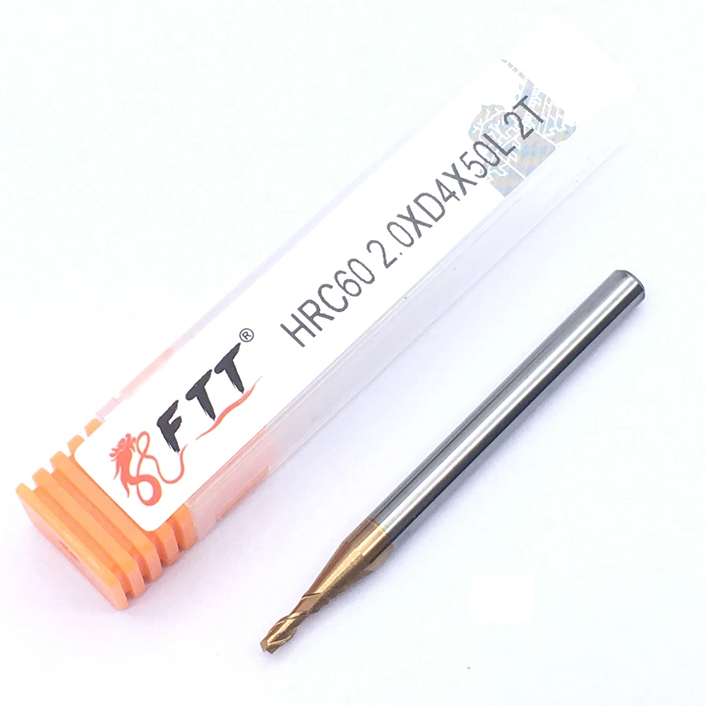 1PCS HRC60 2F 2.0XD4X50L Schaftfräser Legierung Wolfram Stahl Fräser CNC Bearbeitungs Fräsen Maschine Werkzeuge Für Stahl Holzbearbeitung