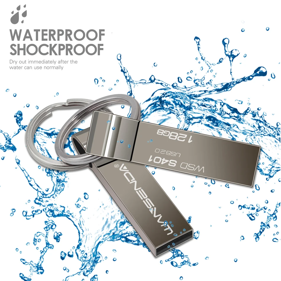 WANSENDA Key Chain แฟลชไดรฟ์ USB กันน้ำไดรฟ์ปากกา128GB 64GB 32GB 16GB 8GB Pendrive USB 2.0 Memory Stick แฟลชไดรฟ์