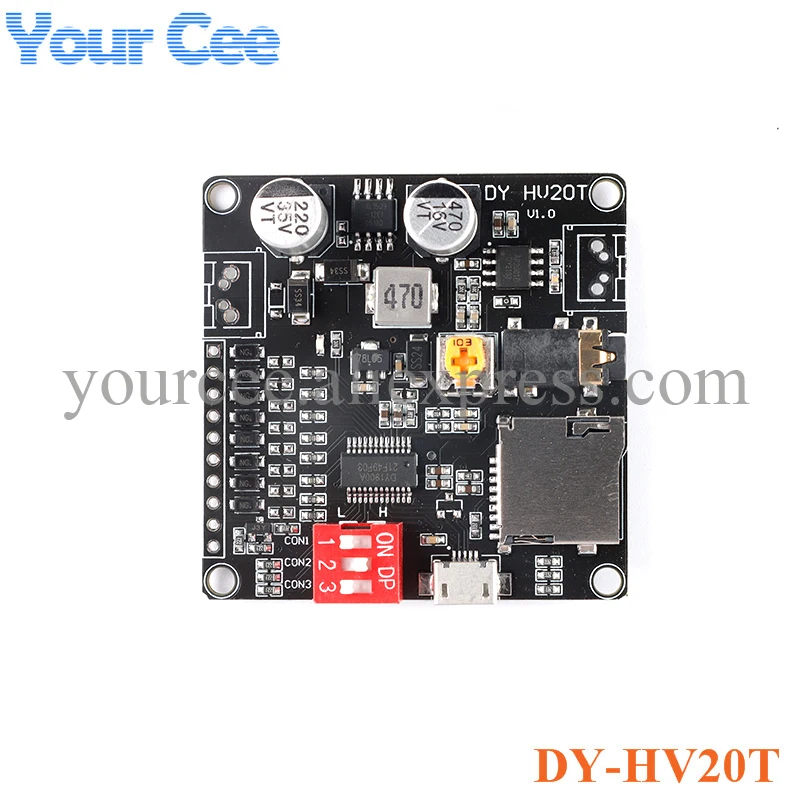 DY-SV17F DY-SV5W DY-SV8F DY-HV20T DY-HV8F DY-SV19R Voice Playback Module MP3 Music Player UART I/O Trigger Amplifier Board