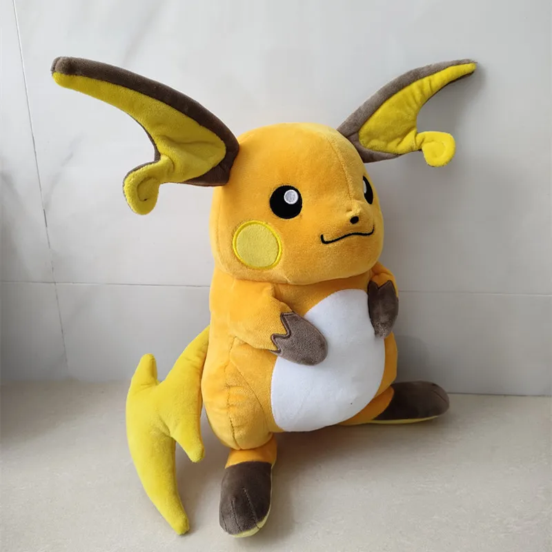 Japan Anime Games Pokemon Pikachu Series Original Raichu Plush Toy Doll 30CM Swire Armor Stuffed Cartoon Toys