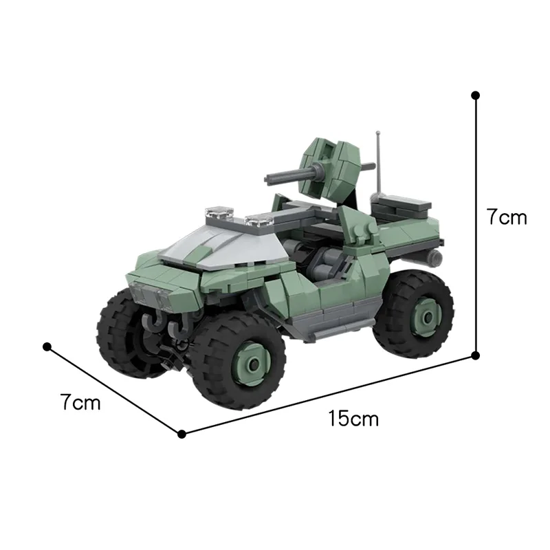 Moc Technical Haloed Warthoged Military Truck Off-road Vehicle Wars Game Building Block Weapon Assaul Truck Model Toys Gifts