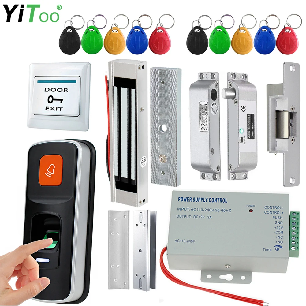 YiToo Smart Door Access Control Fingerprint Lock Biometric RFID Keypad Electric Magntic Lock Wooden Door Metal Door Glass Door