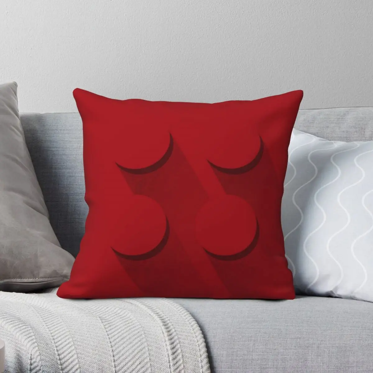 

Red Brick Square Pillowcase Polyester Linen Velvet Zip Decor Pillow Case Sofa Cushion Cover