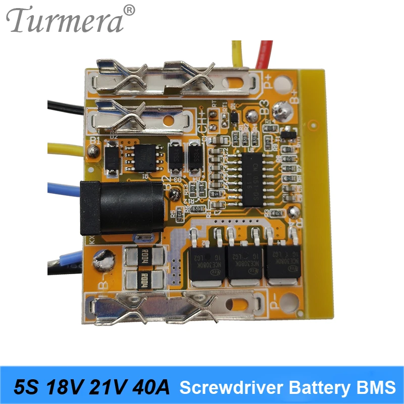 

5S 18V 21V 40A BMS Lithium Battery Board with Balance for 21V 18V Screwdriver Shurik and Vacuum Cleaner Battery Pack Use Turmera