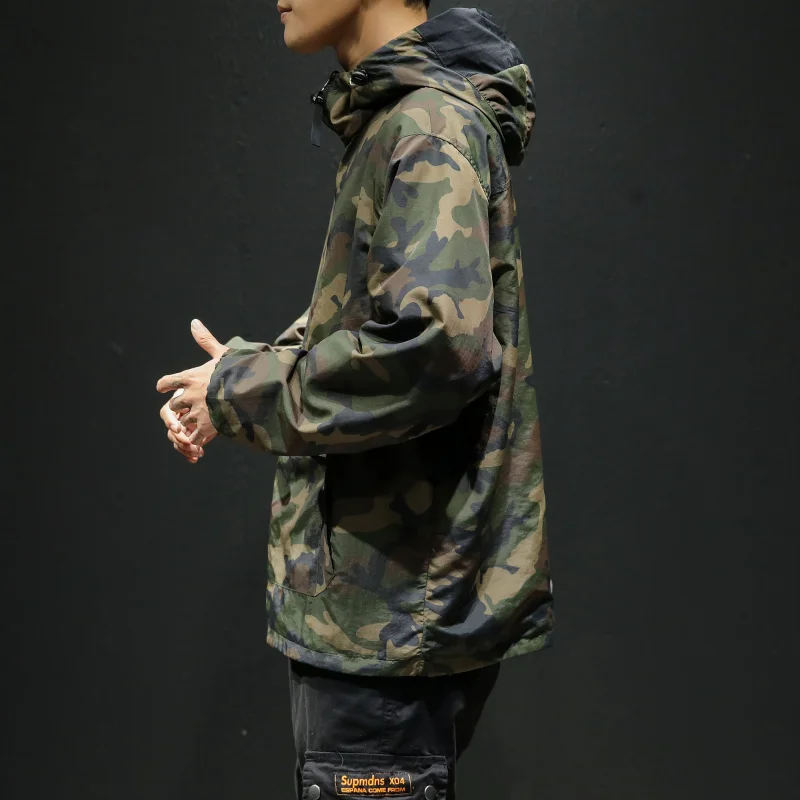 Dragen Op Beide Zijden Zwart Hoodies Streetwear Militaire Camouflage Jas Mannen Koreaanse Stijl Fashions Sweatshirt Harajuku Kleding