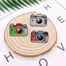 Cartoon Creative Photography Lovers Camera Camera Enamel Brooch Red Green Gray Alloy Badge Clothes Bag Cute Pin Jewelry Gift