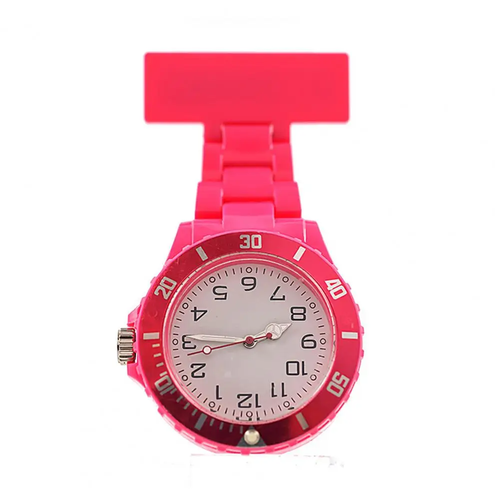 Reloj de bolsillo luminoso con esfera redonda, broche colgante de cuarzo para enfermera