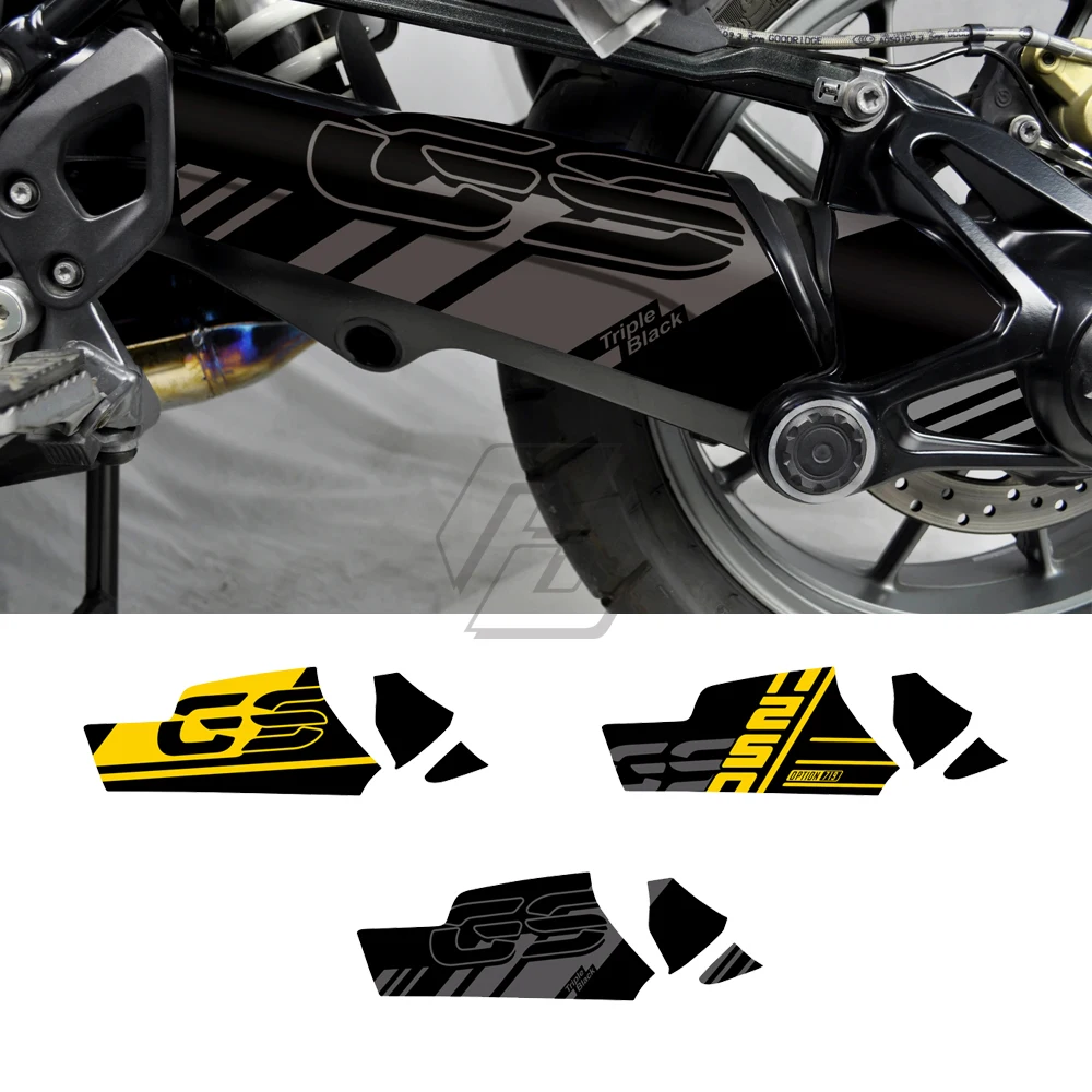 Para bmw motorrad r1200gs r1250gs aventura triplo preto 2013-2021 motocicleta swingarm adesivo