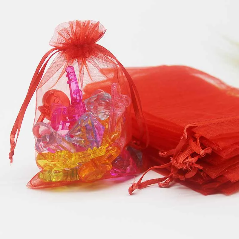 100Pc 7X9Cm 9X12Cm 10X15Cm Organza Tas Bruiloft Snoepzak Mode Speciaal Ontwerp Opslag Sieraden Promotie Geschenken Pakket