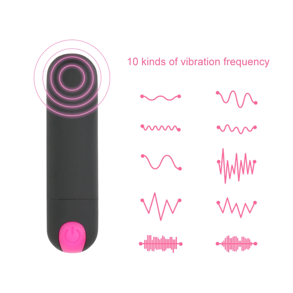 USB Rechargeable Mini Bullet Vibrator Strong Vibration G-spot Massager 10 Speed Powerful  Bullet Vibrator Sex Toys for Women