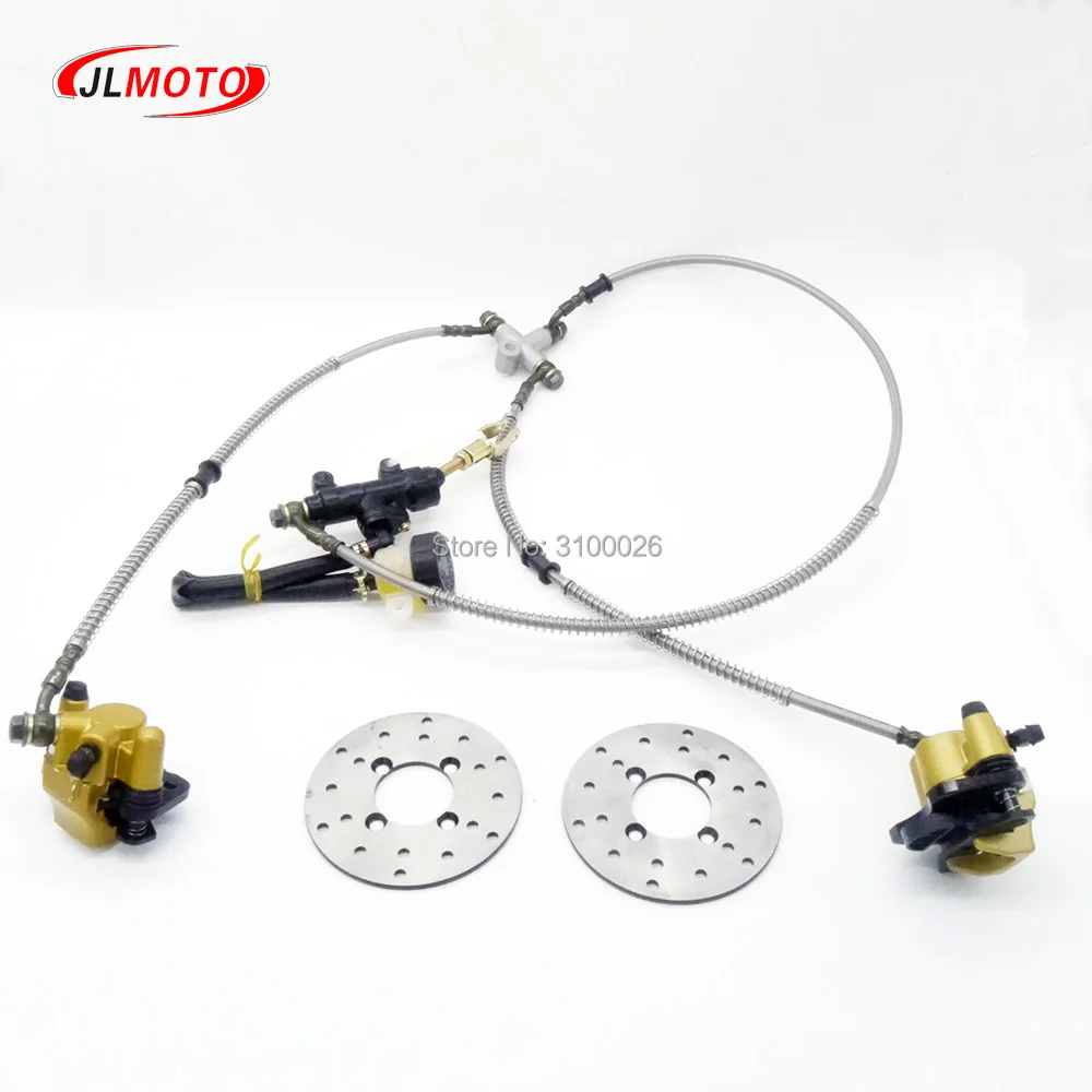 1 Zestaw 2 w 1 Hydrauliczny Hamulec Tarczowy z Dźwignią Nożną 108mm/110mm Pasuje do ATV 50cc 110cc 49cc Motocykla Gokarta Buggy UTV Skuter Części — zdjęcie 3