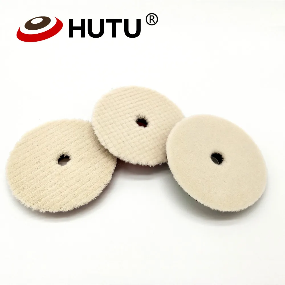 HUTU 5inch Japan Wool Polishing Pad Car Headlights Polishing Wollen Protective Heavy Cutting Grinding Pad For DA/RO Polishier