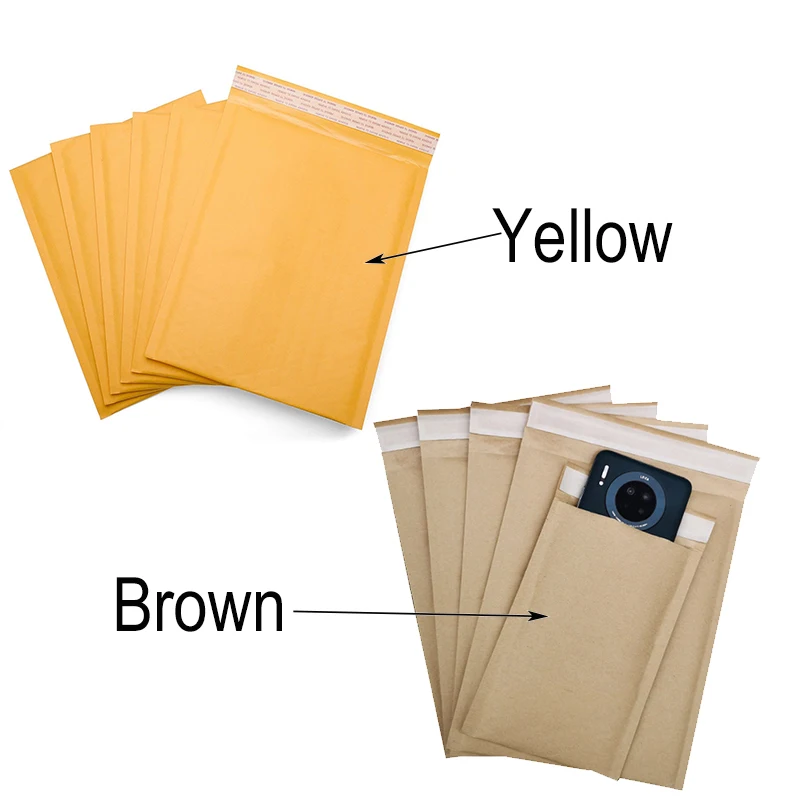 10PCS/15 sizes Kraft Bubble Envelopes Paper Padded Mailers Shipping Packaging Envelope Mailing Courier Postal Storage Encelopes