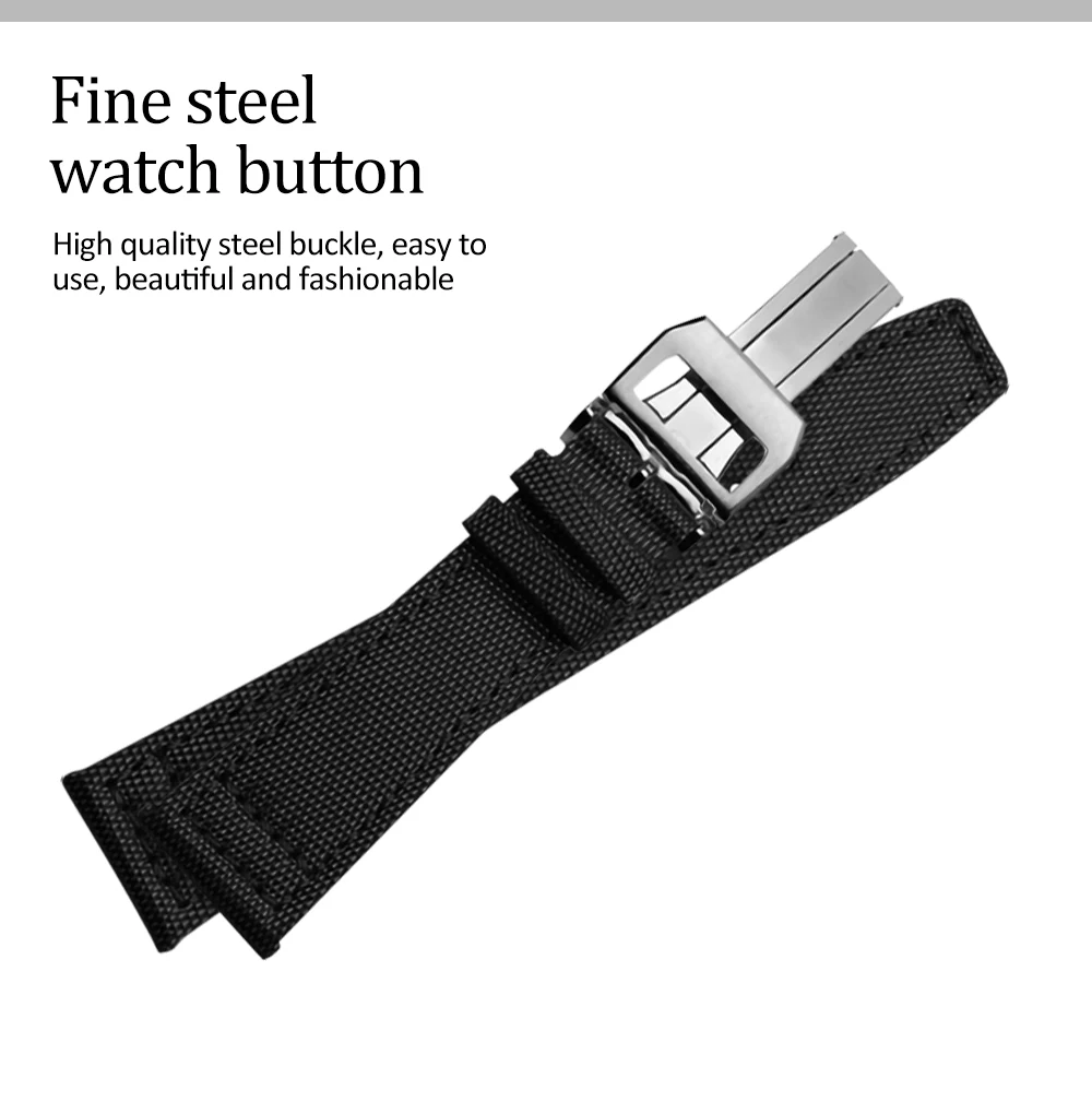 20mm 21mm 22mm Nylon Canvas Fabric Watch Band Strap Folding Clasp Belts Wristwatch Strap