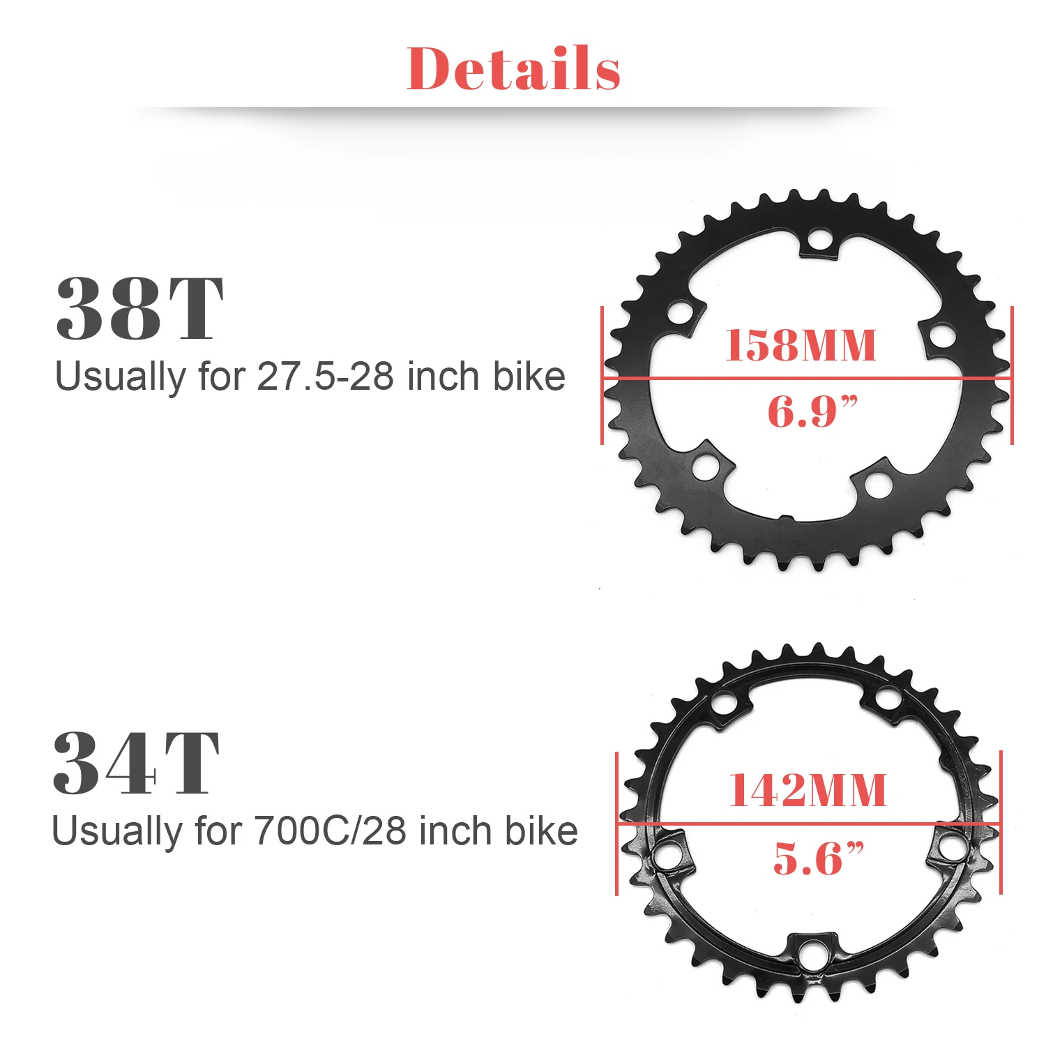 TSDZ2 Tongsheng Mid Drive Motor 52T 48T 38T 36T 34T Chainwheel Chain Ring Set for Electric Bike Bicycle Kit