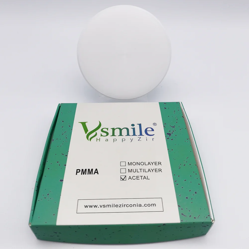 Dental Acetal Protesis Resin Materials 98mm Flexible PMMA Blank For Removable Partial Denture Frameworks