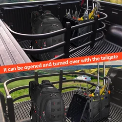 For Sierra Tundra Ram 1500/2500/3500 Pickup Truck Bed Extender Retractable Tailgate Extension for Full Size Trucks Black Matte