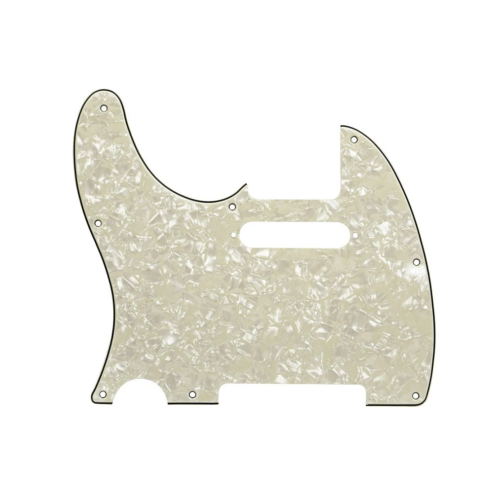 Ohello Left Handed TL Pickguard Black/White Pearl Guitar Scratch Plate Cream for Tele & Screws for TL Style Guitar Accessories