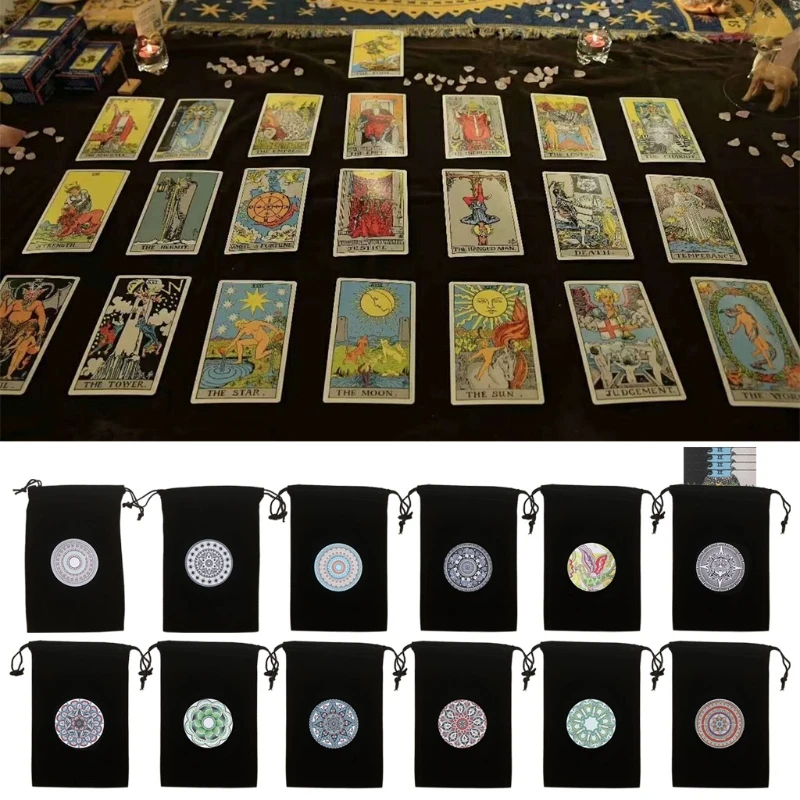 2021ใหม่สี่เหลี่ยมผืนผ้า Tarot Astrolabe Divination Speelkaarten Tarot การ์ดเกมกระเป๋ากำมะหยี่