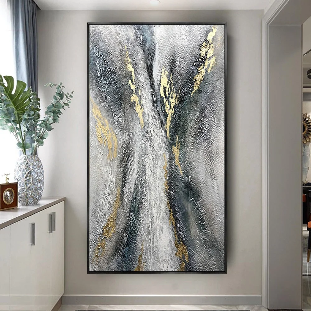 100% Handmade Abstract Oil Paintings On Canvas Image For Living Room Gold Modern Home Wall Art Decor Painting Sofa Back Picture