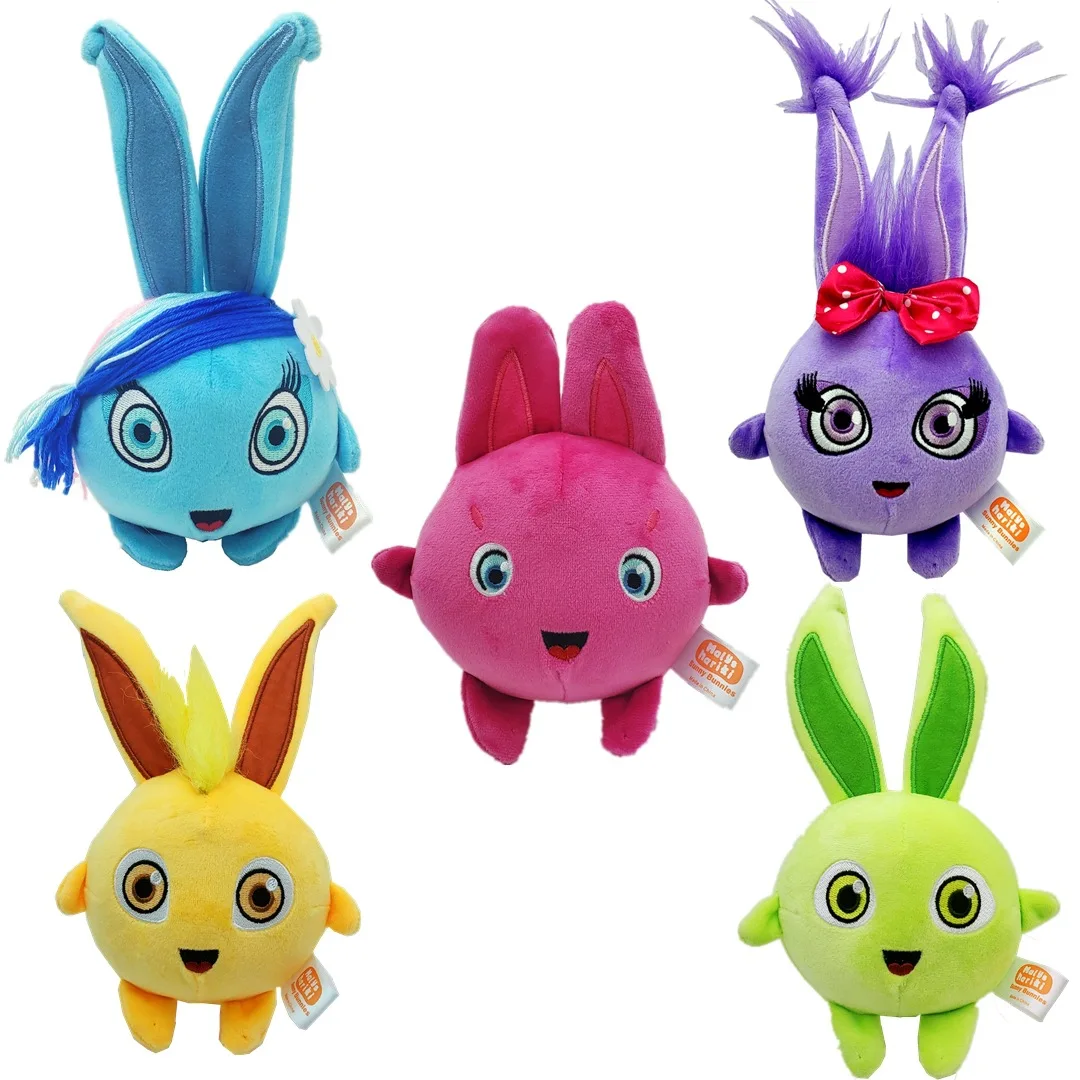 5pcs/set Sunny Bunnies Plush Toy Stuffed Animal Rabbit Sleeping Cartoon Plushie for Baby GirlsKid Newborn Children Birthday Gift