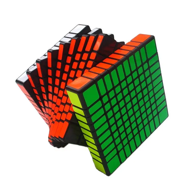 Original Yuxin Huanglong 10x10x10 Cubo Zhisheng Cubo de velocidad rompecabezas 10 capas resorte giratorio 10x10 Cubo mágico juguetes educativos de aprendizaje