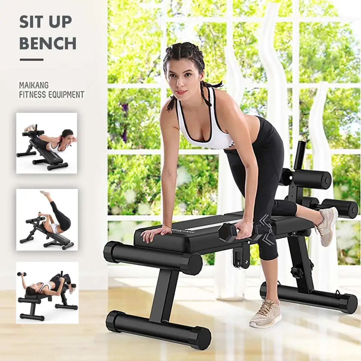 

Multi-Function Sit up Bench Abdominal Training Bench AB Flat Incline Decline Indoor Gym Exercise Equitment